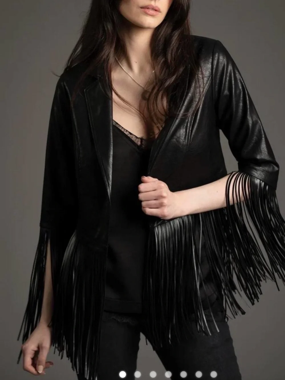 Little Lies Fringe Jagger Jacket Faux Leather Punk Goth - Picture 2 of 5